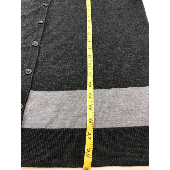 Unisex 100% Wool Colorblock Long Sleeve Button Front Cardigan Sweater Size XL - Picture 9 of 10